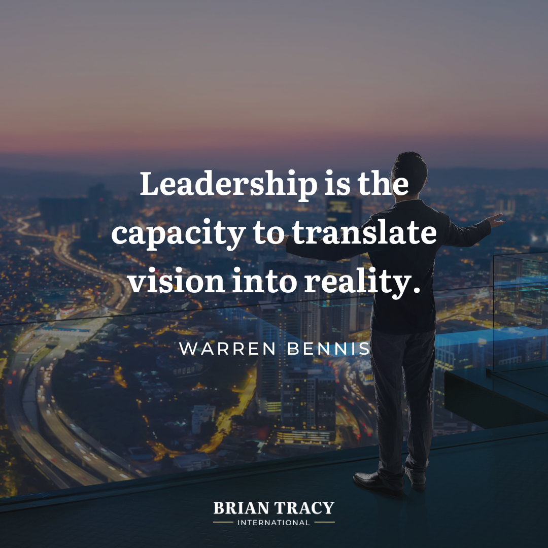 "Leadership is the capacity to translate vision into reality." Warren Bennis